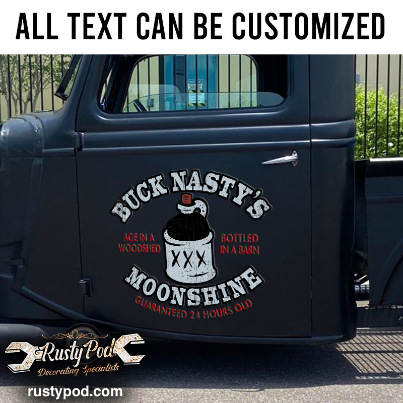 Personalized moonshine lettering sticker 10958 - Rustypod Store